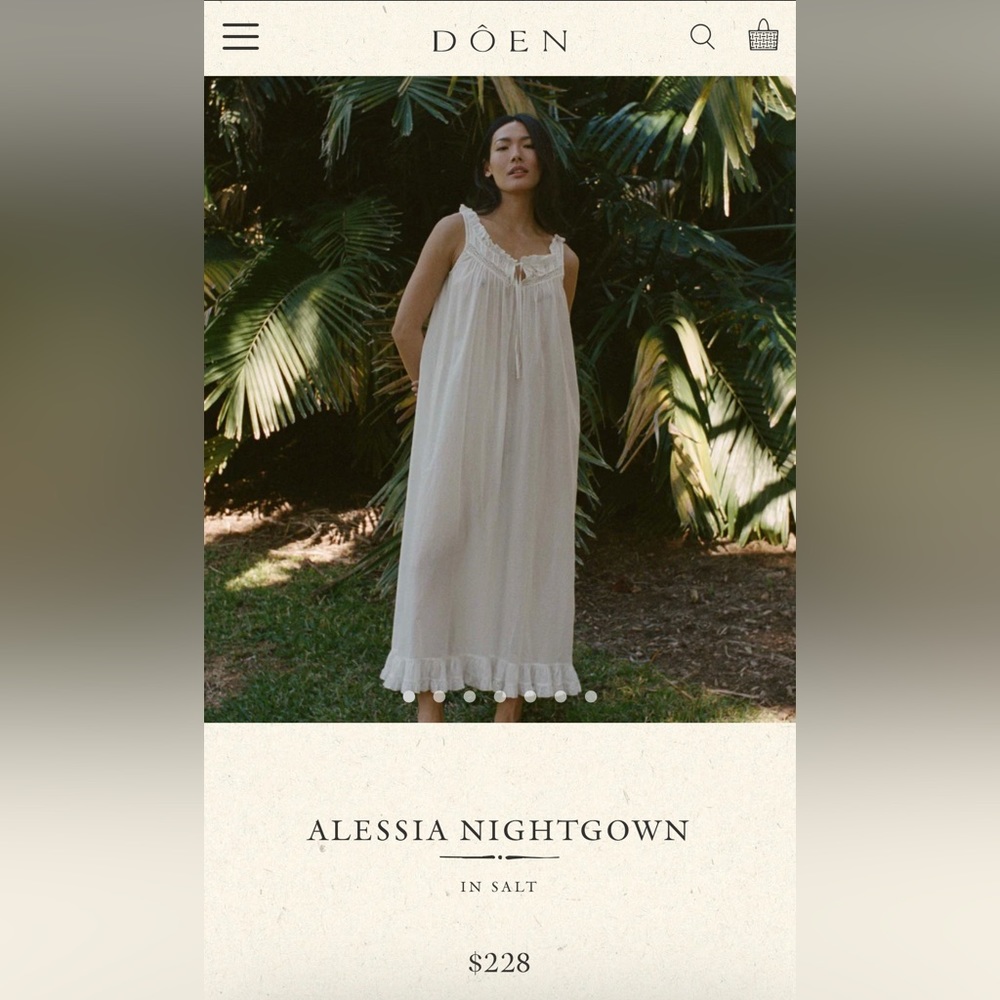NWT DOEN XS Alessia Night Dress